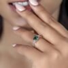 925 Silver Emerald Engagement Ring - Image 2