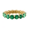 Emerald eternity band in 925 sterling silver with gold plating