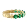 Eternity ring with closely set emerald-coloured CZ stones