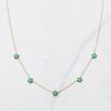 925 Silver Emerald Flower Necklace