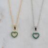 925 Silver Emerald Heart Necklace - Image 4