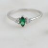 925 Silver Emerald Marquise Ring - Image 5