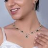 925 Silver Emerald Necklace Set