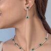 925 Silver Emerald Necklace Set - Image 2