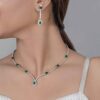 925 Silver Emerald Necklace Set - Image 3