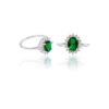 925 silver emerald ring with halo CZ accents