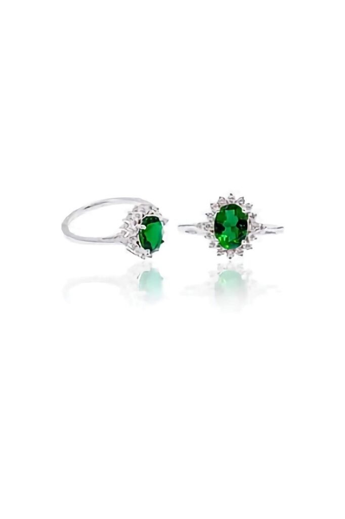 925 Silver Emerald Ring