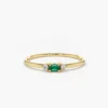 925 Silver Emerald Ring with Diamonds Ring - Image 2