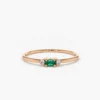 925 Silver Emerald Ring with Diamonds Ring - Image 3