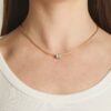 925 Silver Emerald Shape Bezel Statement Necklace