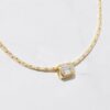 925 Silver Emerald Shape Bezel Statement Necklace - Image 2