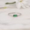 Delicate ring design with a refined baguette stone