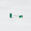 Gold-plated sterling silver stud earrings with vivid green stones