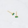 Pair of stud earrings in 925 sterling silver and gold plating