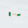 Nickel-free stud earrings with emerald-shaped CZ stones