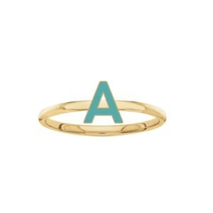 925 Silver Enamel Initial Ring