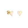 925 silver heart stud with yin yang enamel design