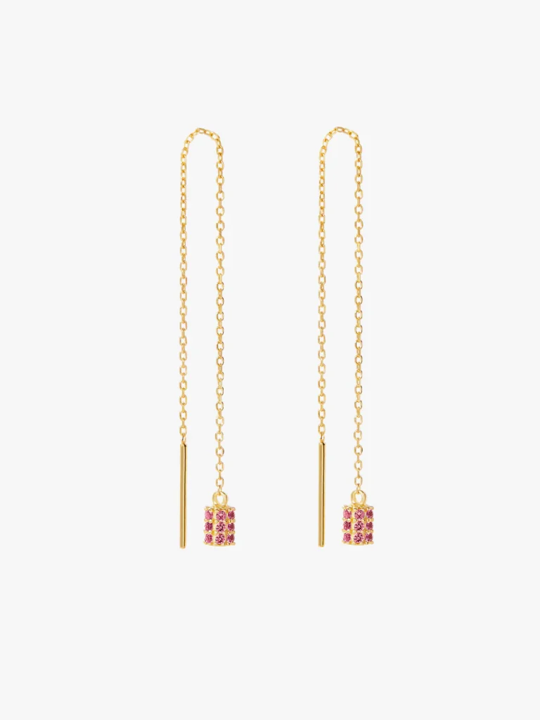 925 Silver Farah Pink Earrings