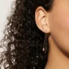 925 Silver Farah Pink Earrings - Image 2