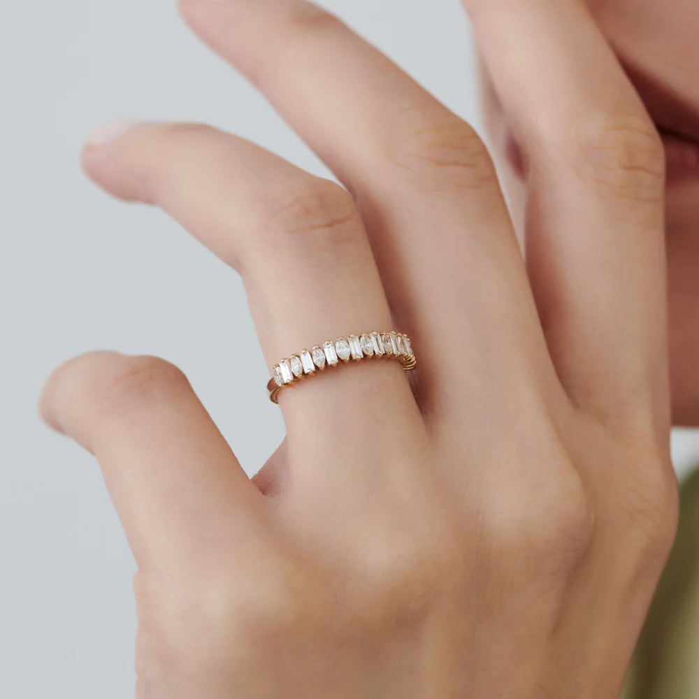 925 Silver Five Stone Diamond Ring