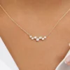 925 Silver Floating Diamond Bubble Necklace
