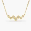 925 Silver Floating Diamond Bubble Necklace - Image 3