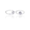 Open style ring featuring a floating stone design
