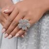 925 Silver Floral Cocktail Ring