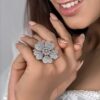 925 Silver Floral Cocktail Ring - Image 3