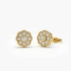 925 Silver Floral Design Diamond Studs with Premium CZ stones