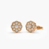 Floral diamond studs featuring a delicate flower-inspired design