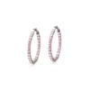 925 Silver Fluorite Hoop Earrings with gold plating and CZ accents