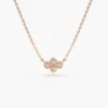 925 Silver Four Stone Diamond Cluster Necklace - Image 5
