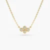 925 Silver Four Stone Diamond Cluster Necklace - Image 6