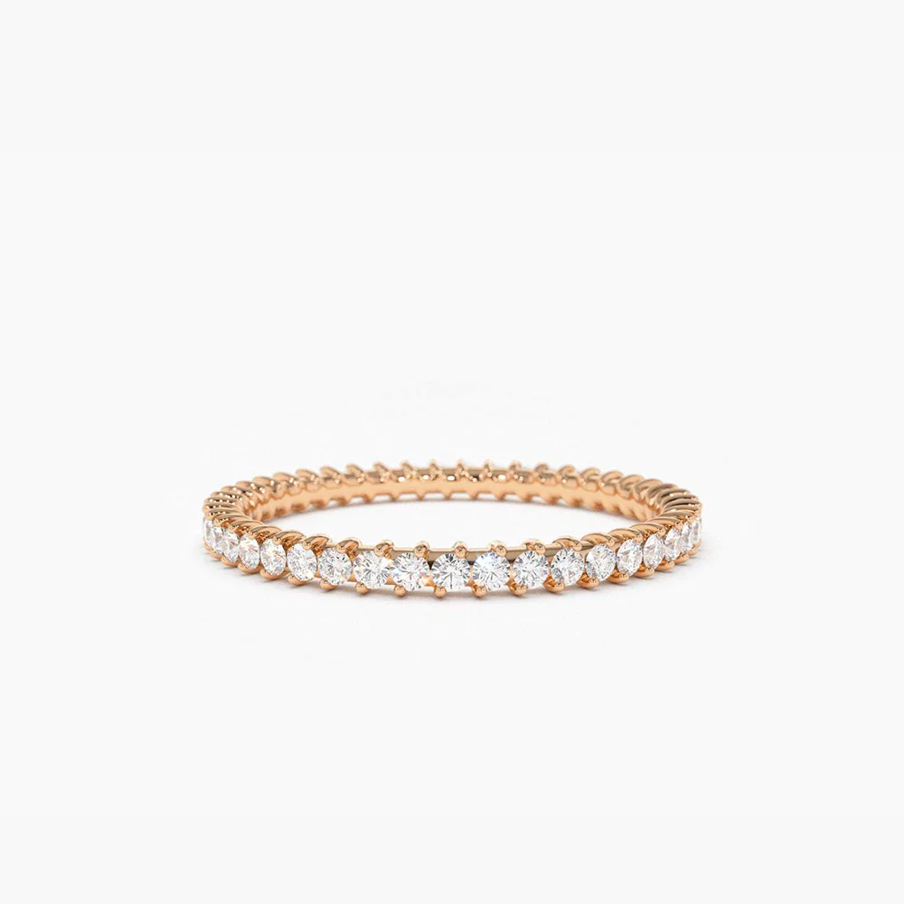 925 Silver Full Eternity Petite Diamond Ring