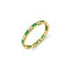 Gemstone eternity ring with alternating baguette and bezel settings