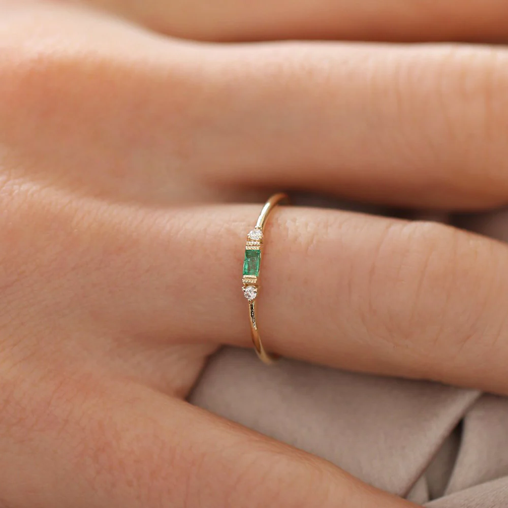925 Silver Gemstone & Diamond Ring