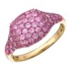 925 silver signet ring with vibrant gemstone and pave detailing