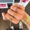 Bold gemstone ring finished in thick gold plating