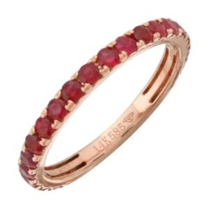 925 Silver Gemstone Ruby Stackable Eternity Ring