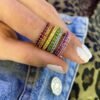 925 Silver Gemstone Tsavorite Stackable Eternity Ring - Image 2