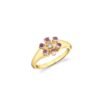925 Silver Gemstones Marquise Eye Flower Signet Ring with floral detailing