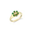 925 Silver Gemstones Marquise Eye Flower Signet Ring in gold-plated sterling silver