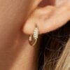 Geometric hoop earrings with angular, modern lines
