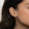 925 silver huggie earrings with pave-set CZ diamond stones