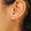 925 Sterling Silver stud earrings with pave-set Premium CZ Diamond stones