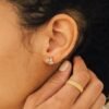 Nickel-free hypoallergenic stud earrings with a polished sterling silver finish