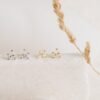 Timeless stud earrings with diamond-like CZ stones in a pave setting