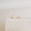 Elegant pave stud earrings with thick gold plating and a bright finish