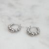 925 sterling silver beaded hoop earrings with compact graduated shape